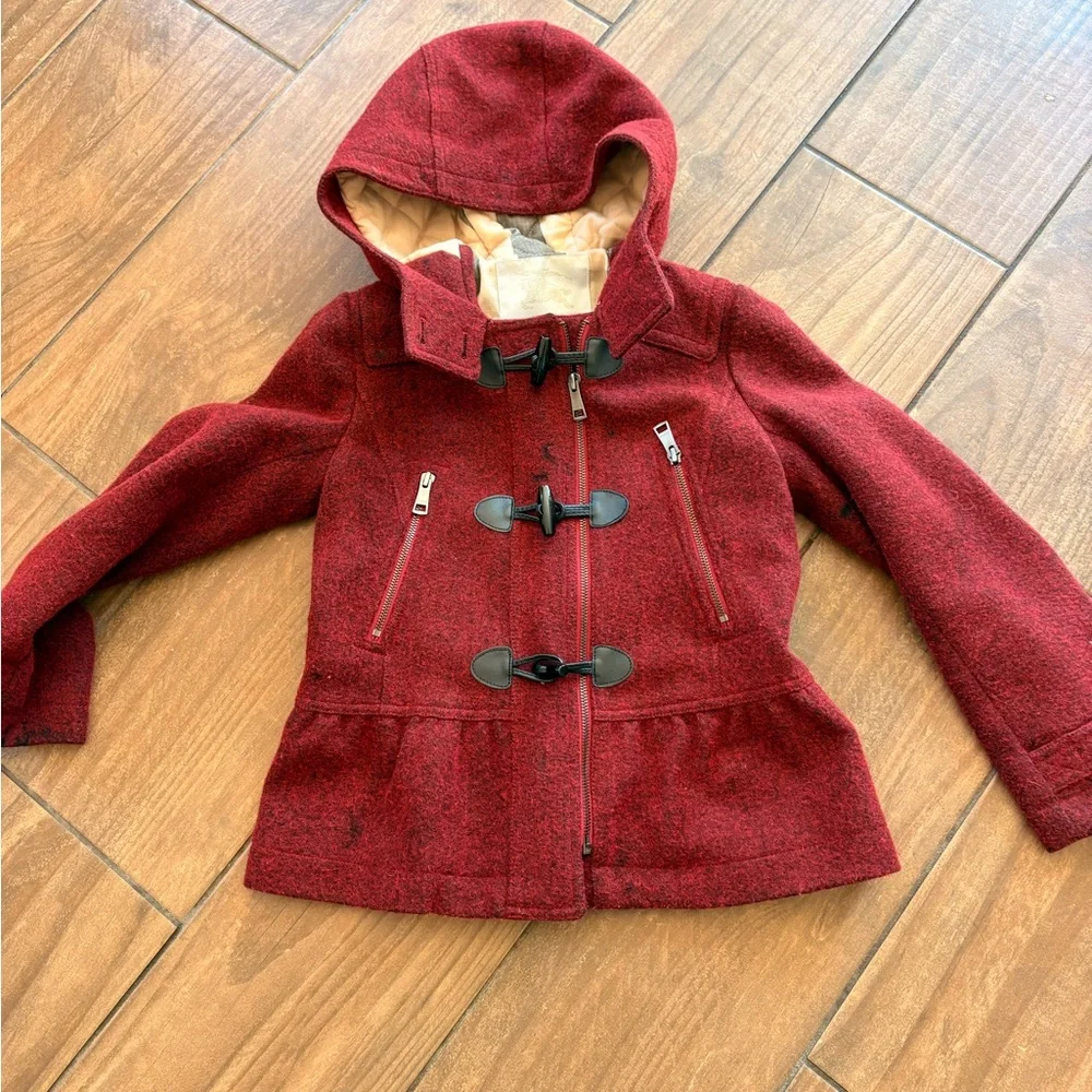 Burberry girls wool toggle pea coat size 12